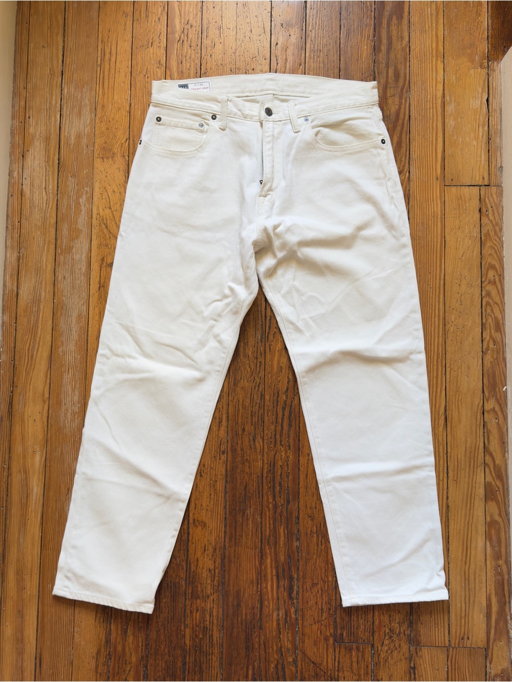 GAP Men's Straight Cropped Off White Jeans 31x32 (measures 31x36)